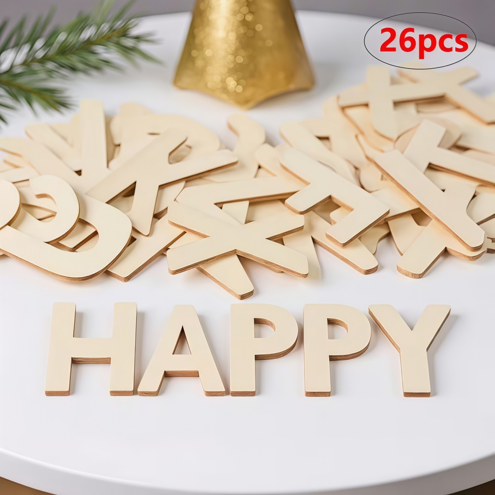 Oud Wood Chip - 26pcs Designable Wood Letters Unfinished Wood