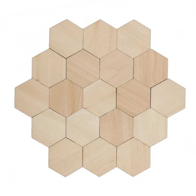 Oud Wood Chip - 10-120mm Wooden Hexagon Blank Slices Unfinished