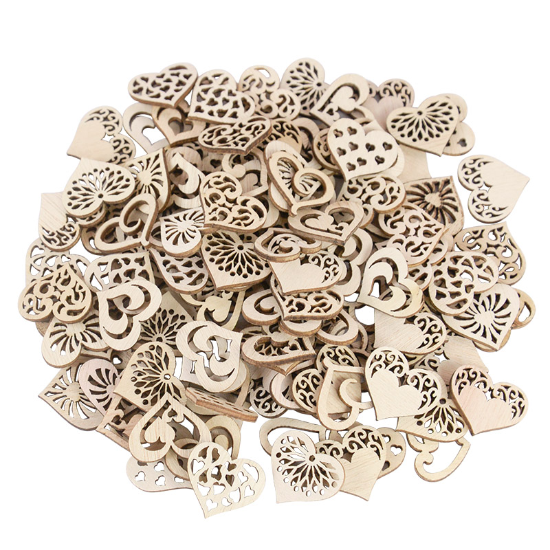 50/100pcs Hollowed Heart Patte - огляд і ціна Oud Wood Chip