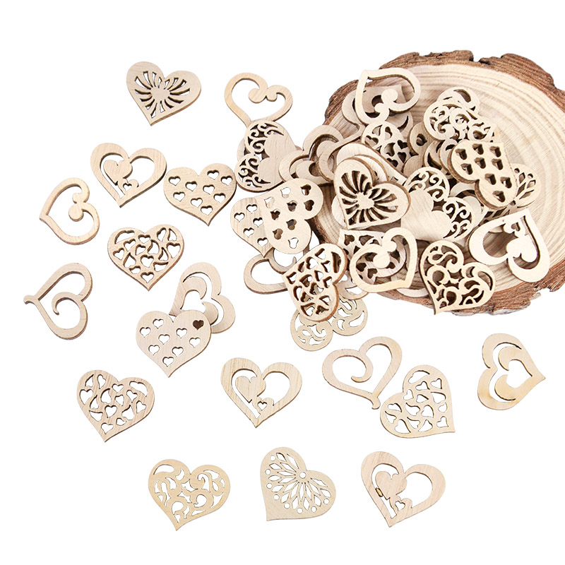 50/100pcs Hollowed Heart Patte - огляд і ціна Oud Wood Chip