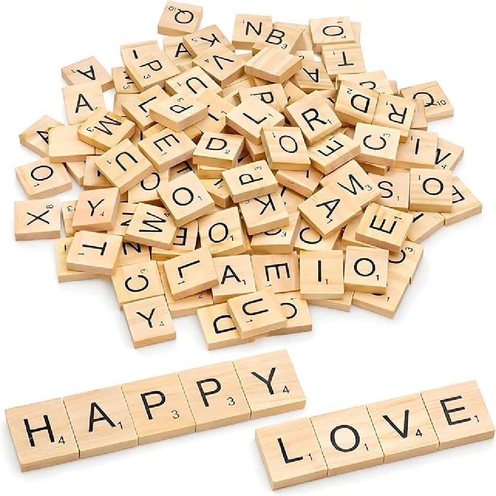 100PCS  Wooden Letter English  - огляд і ціна Oud Wood Chip
