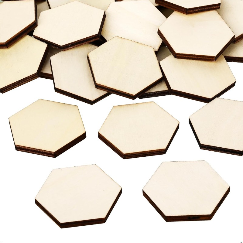 50PCS 4CM Unfinished Wood Hexa - огляд і ціна Oud Wood Chip