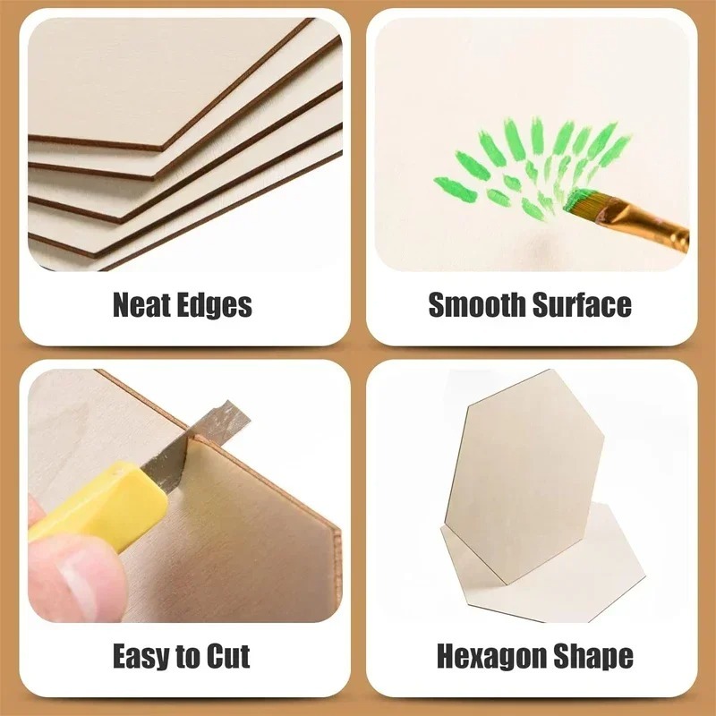 10-120mm Wooden Hexagon Blank  - огляд і ціна Oud Wood Chip