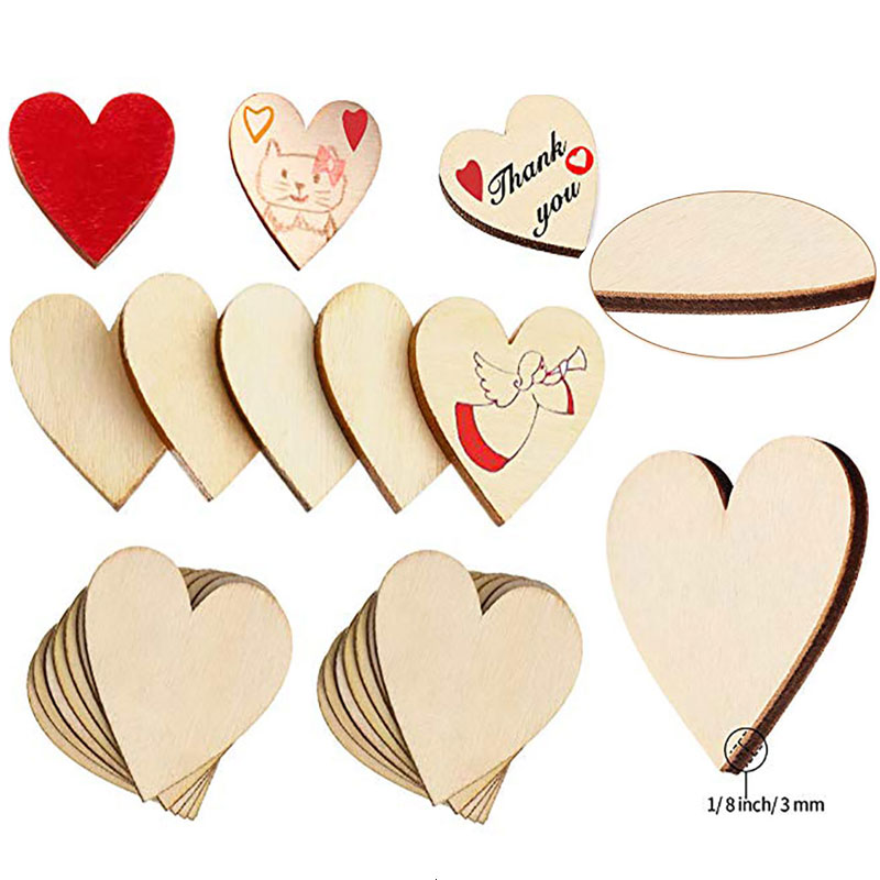 3-100Pcs Unfinished Wooden Hea - огляд і ціна Oud Wood Chip
