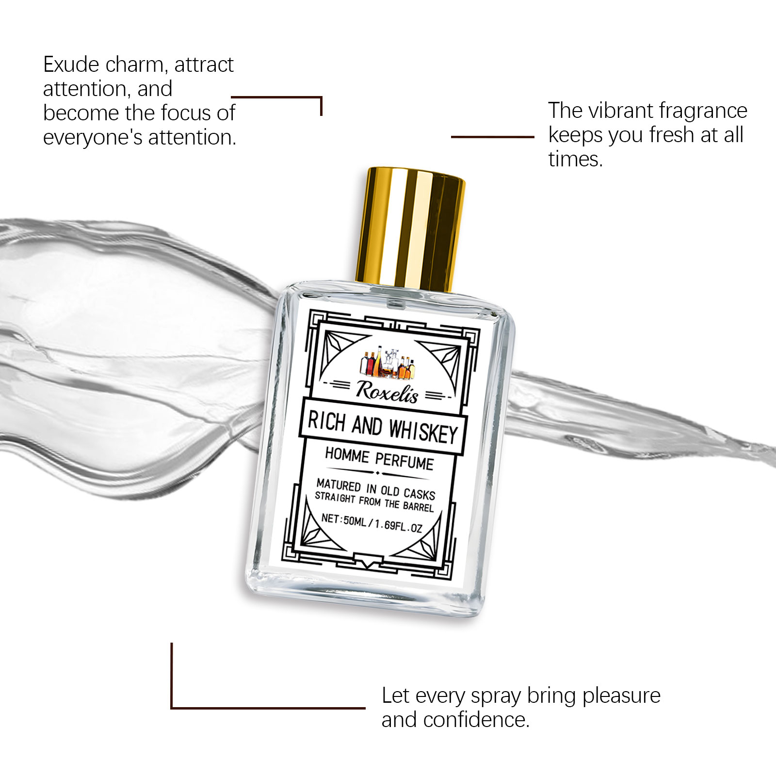 Roxelis 50ml Charm Whisky Men' - огляд і ціна Perfume Fresh Fragrance